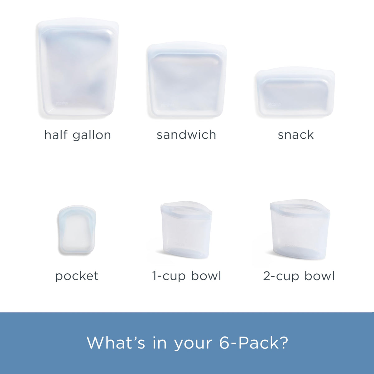Stasher half-gallon bag ideal for bulk storage and meal prep.