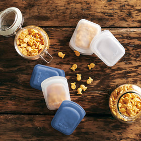 Stasher pocket bag in deep ocean color ideal for meal prep and packing