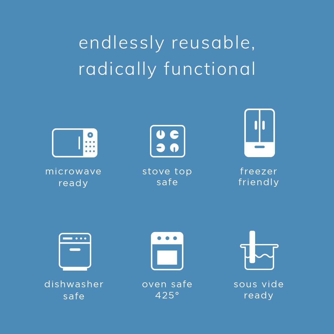 Stasher lids are microwave safe for reheating leftovers.