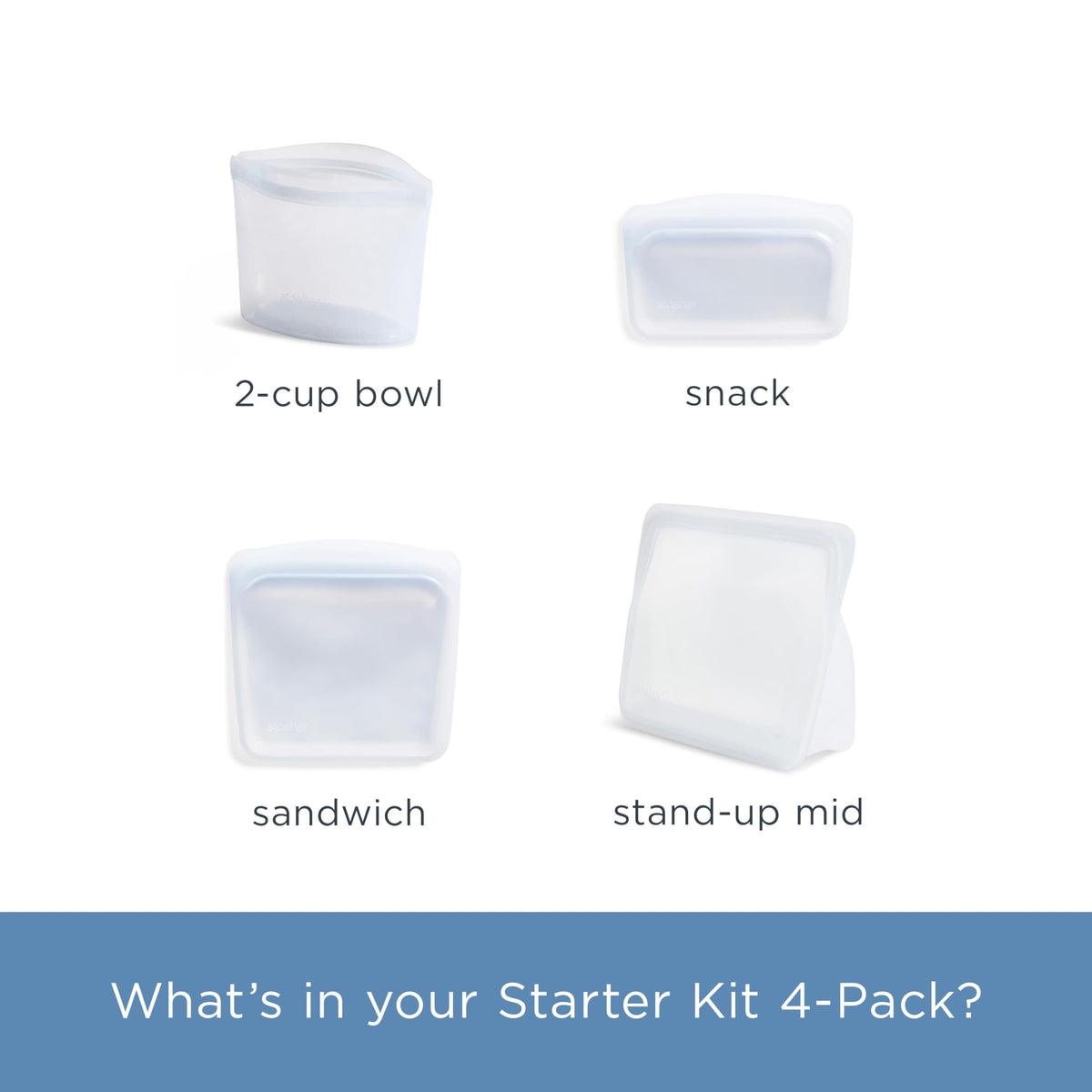 Stasher snack bag keeps snacks fresh and easy to grab.