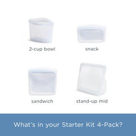 Stasher snack bag keeps snacks fresh and easy to grab.