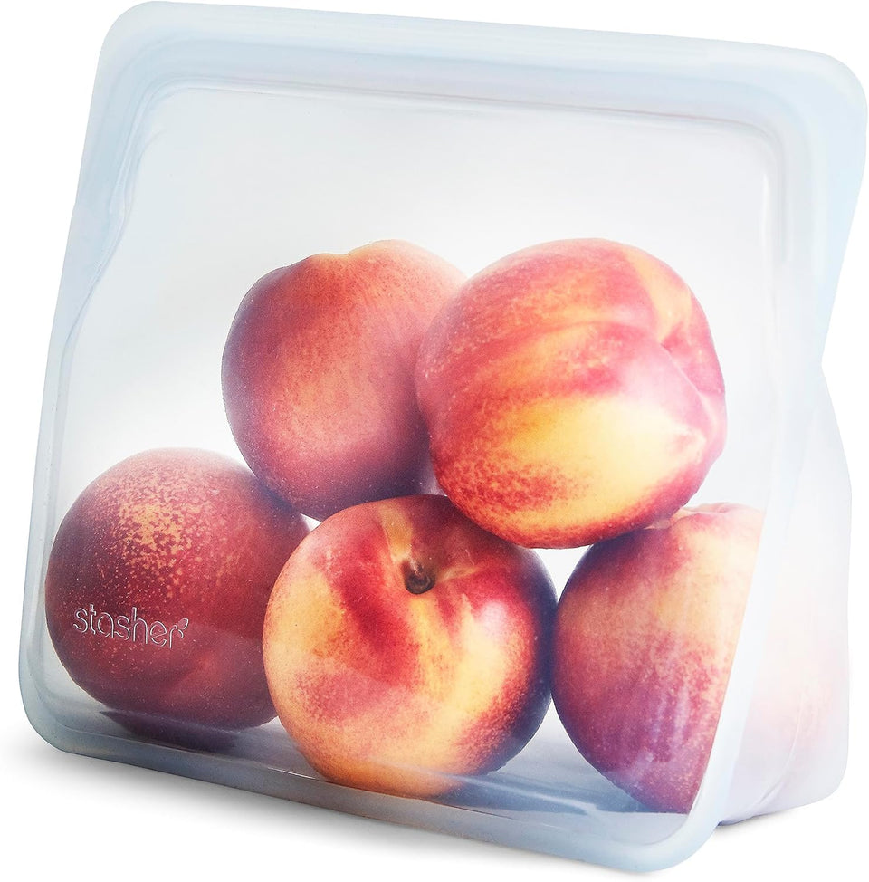 Stasher Stand Up Mid Bag front view ideal for reusable meal prep storage