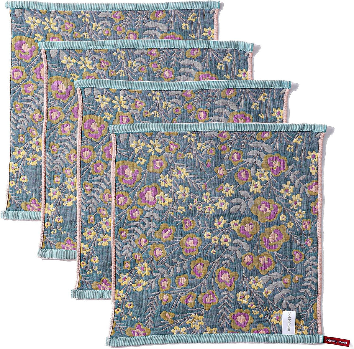 STASOPTK floral kitchen towels set4 demonstrate fast drying of dishes and glasses