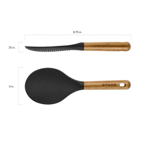 STAUB rice spoon safe on nonstick surfaces to prevent scratches