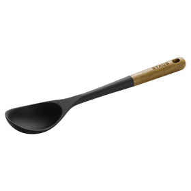 STAUB serving spoon with silicone and acacia handle for comfortable, precise scooping
