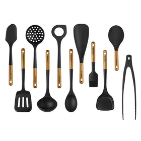 STAUB silicone 2-in-1 spatula spoon with wood handle for easy browning and deglazing