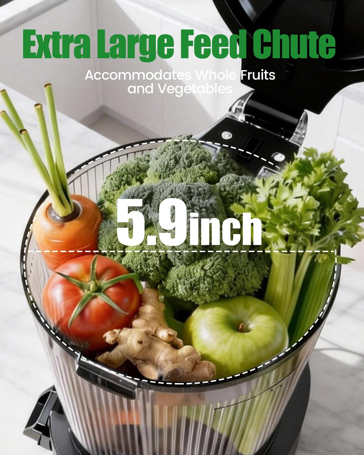 Staweiger juicer anti-clog reverse clears jams for uninterrupted juicing.