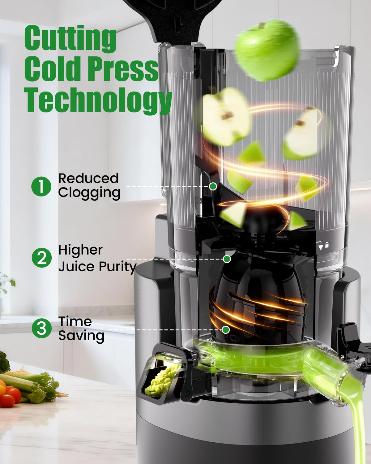 Staweiger juicer easy cleaning design simplifies disassembly and brush cleaning.