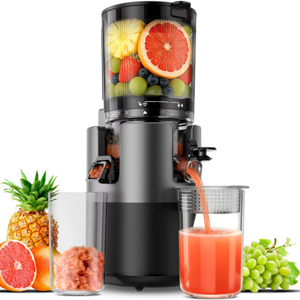Staweiger juicer main unit front reveals a sleek, durable design for daily juicing.