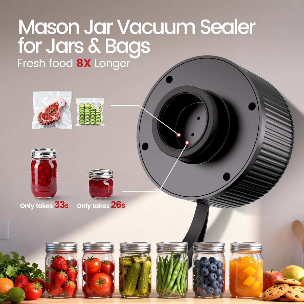 Wide mouth lids included for versatile jar sealing with Staweiger