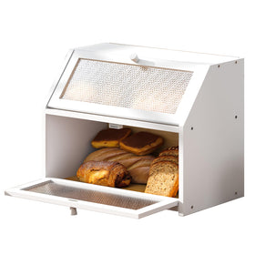 STDDRE bread box color options in white, bamboo, and black to match decor.