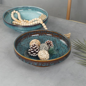 STE-CER peacock green kitchen counter decor bowl on surface