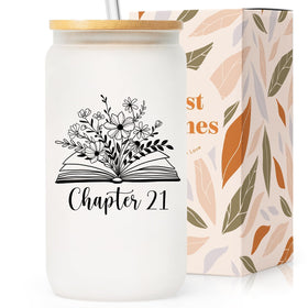SteadStyle Chapter 21 glass tumbler with lid and straw for hot and cold drinks