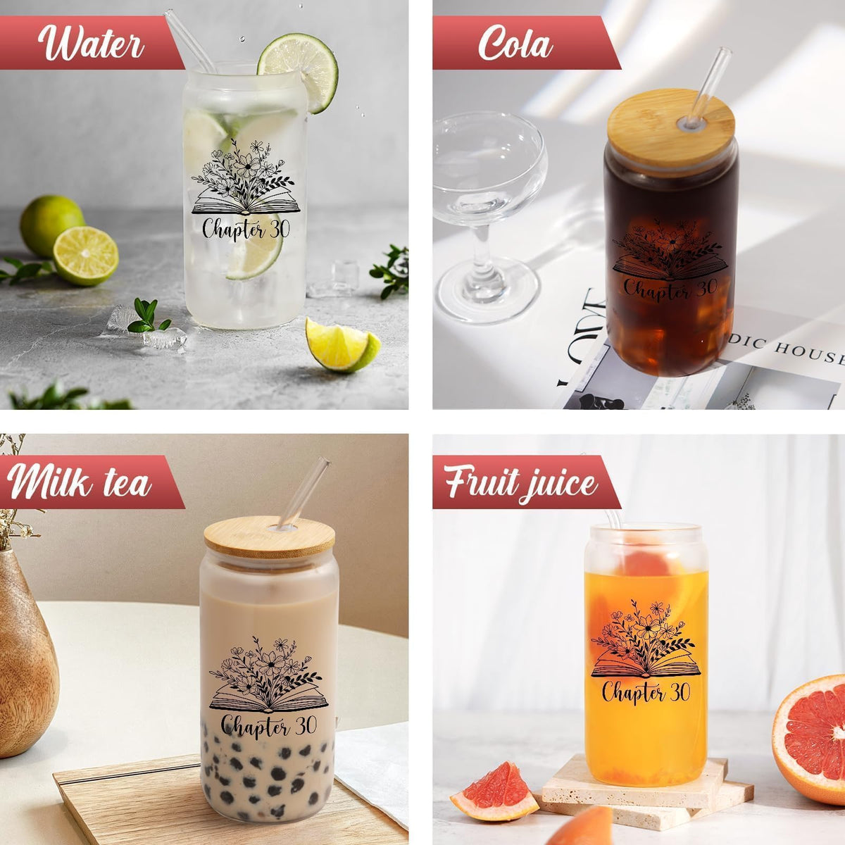 SteadStyle durable glass straw for easy sipping