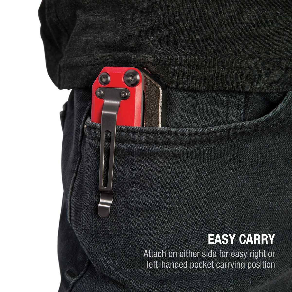 Steelman bottle opener built-in for convenient on-site use.