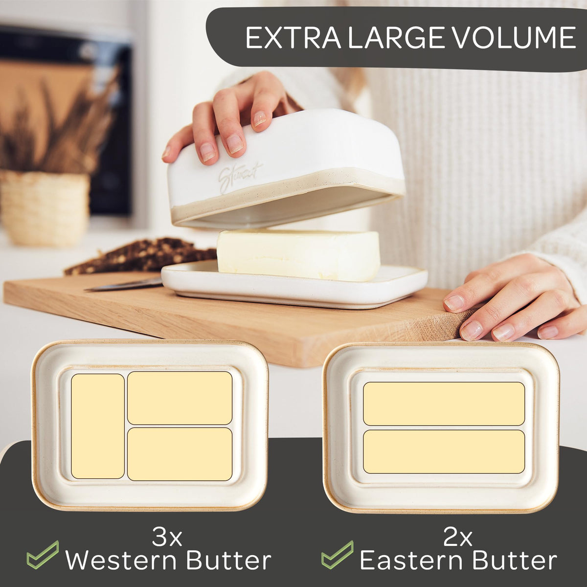 Steinzeit butter dish dishwasher safe for easy cleaning.