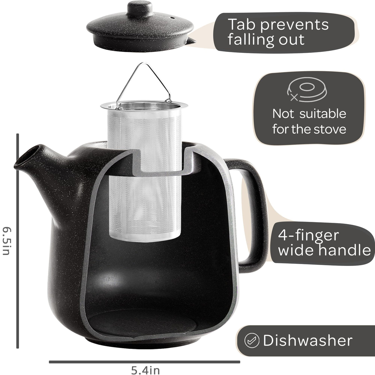 Steinzeit ceramic teapot demonstrates heat retention during steeping