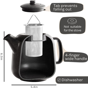 Steinzeit ceramic teapot demonstrates heat retention during steeping