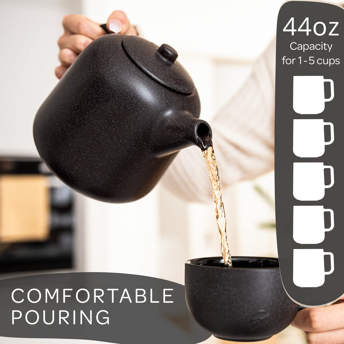 Steinzeit teapot with removable infuser for loose tea