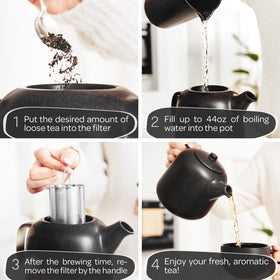 Steinzeit teapot uses recyclable, non-toxic ceramic materials for eco-friendly use