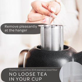 Steinzeit teapot with rust-resistant 304 stainless steel sieve for easy removal