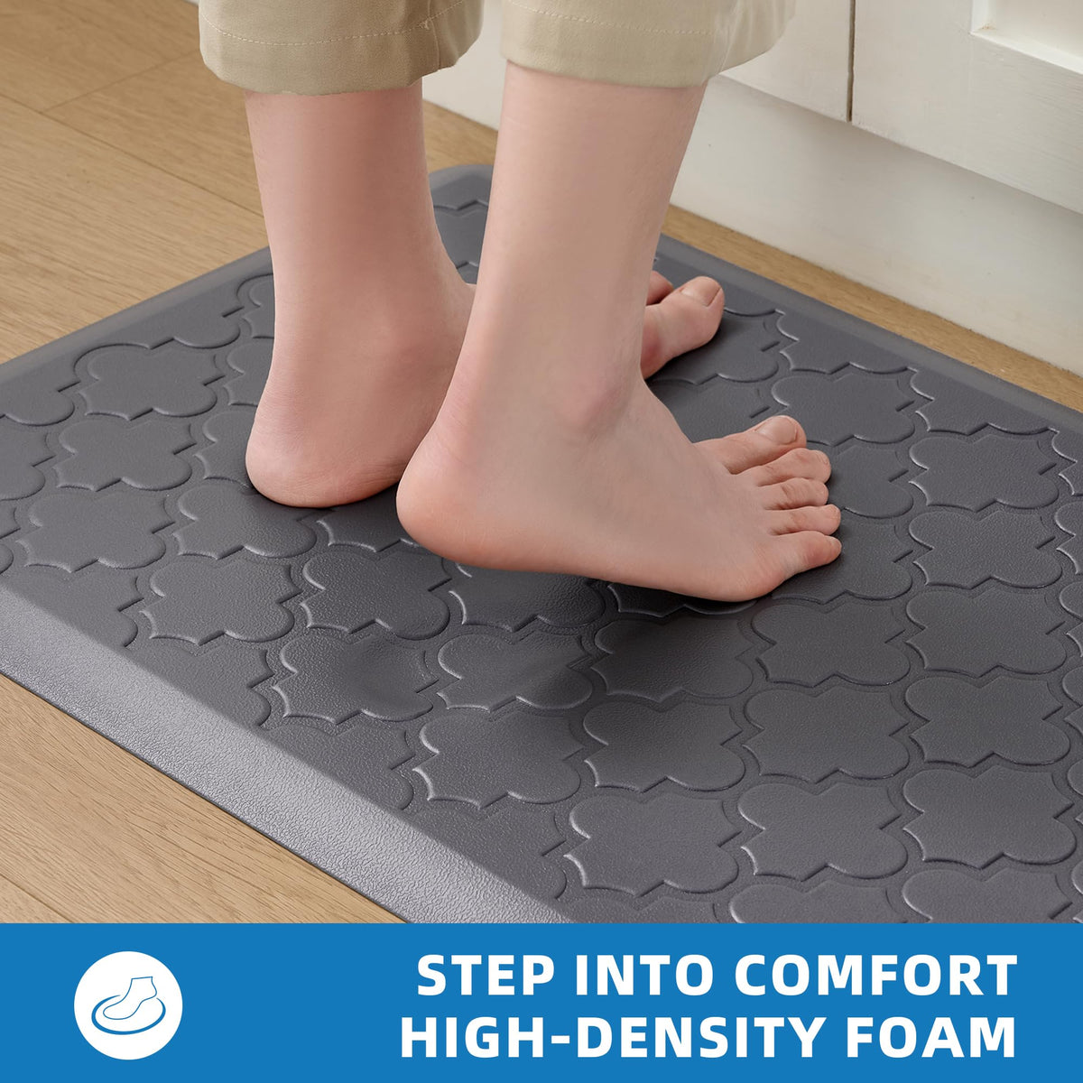 StepAura waterproof surface resists spills and oils for easy cleaning