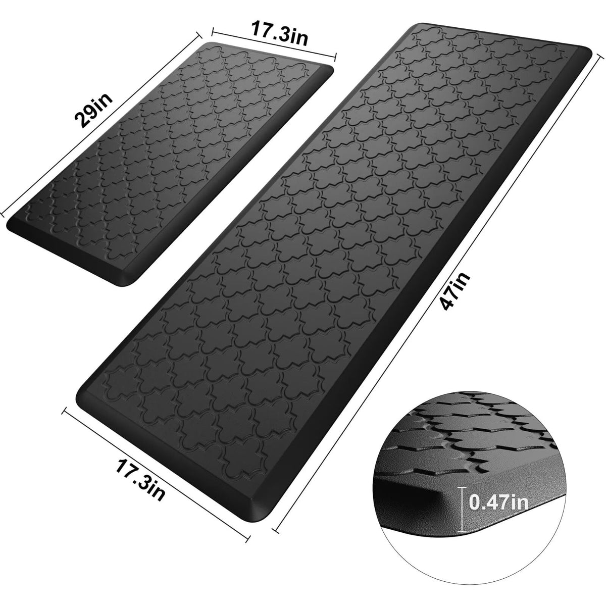 StepAura non-slip backing keeps kitchen mats secure on floors