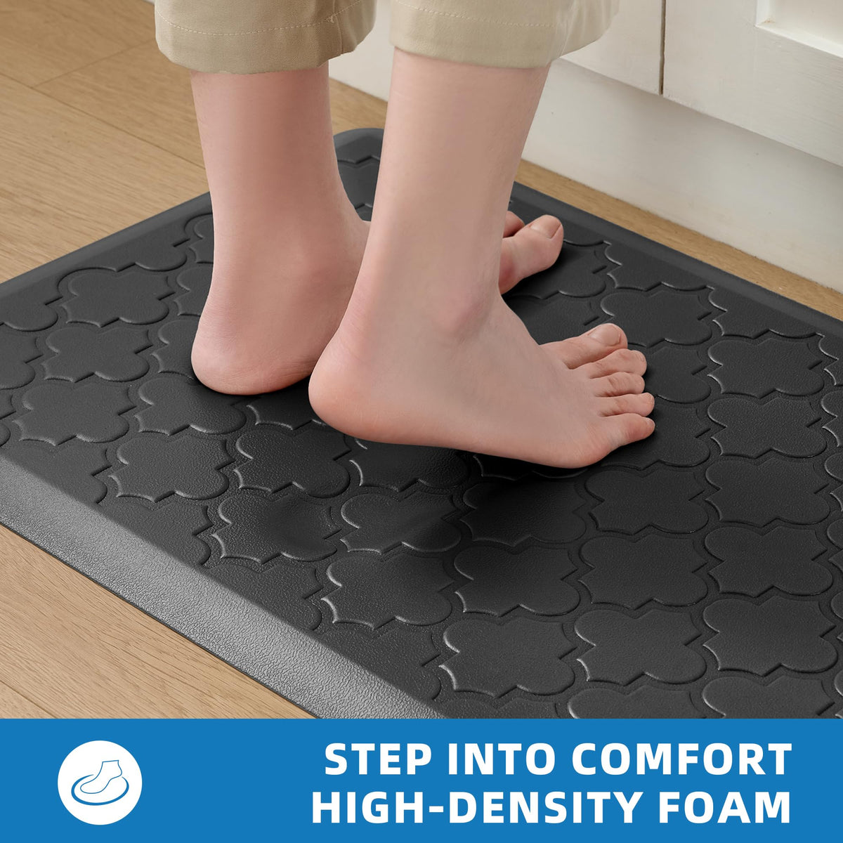 StepAura waterproof surface resists spills for easy cleaning