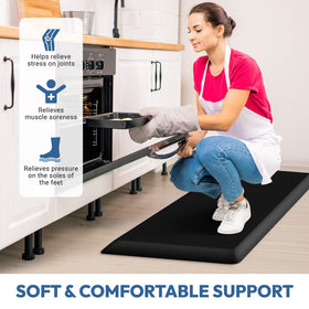 StepLively anti-slip bottom keeps the mat securely in place on kitchen floors.