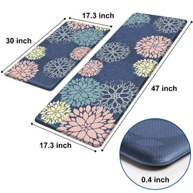 StepLively blue stove-area mat keeps feet comfortable while cooking.