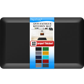 StepLively front view of the 17x24 black kitchen mat offering everyday comfort.