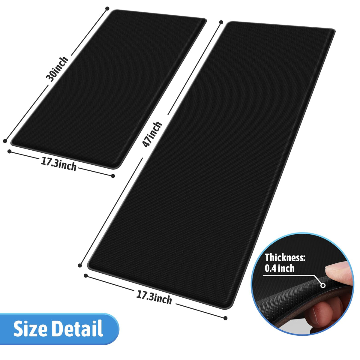 StepLively anti-slip mat back view showing textured surface and secure grip on smooth floors.