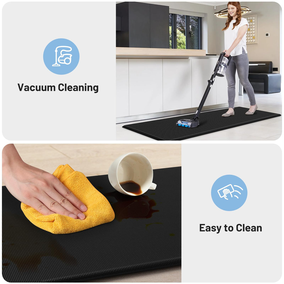 StepLively two-size set in use on kitchen and laundry room floors.
