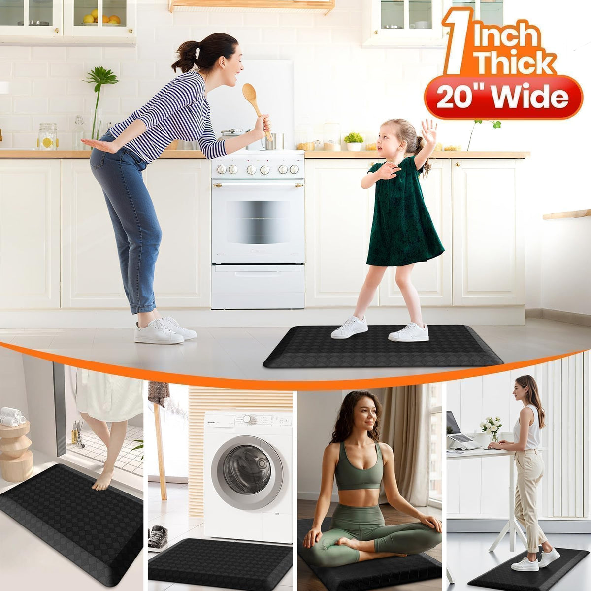 StepRite durable kitchen mat maintains shape through daily wear