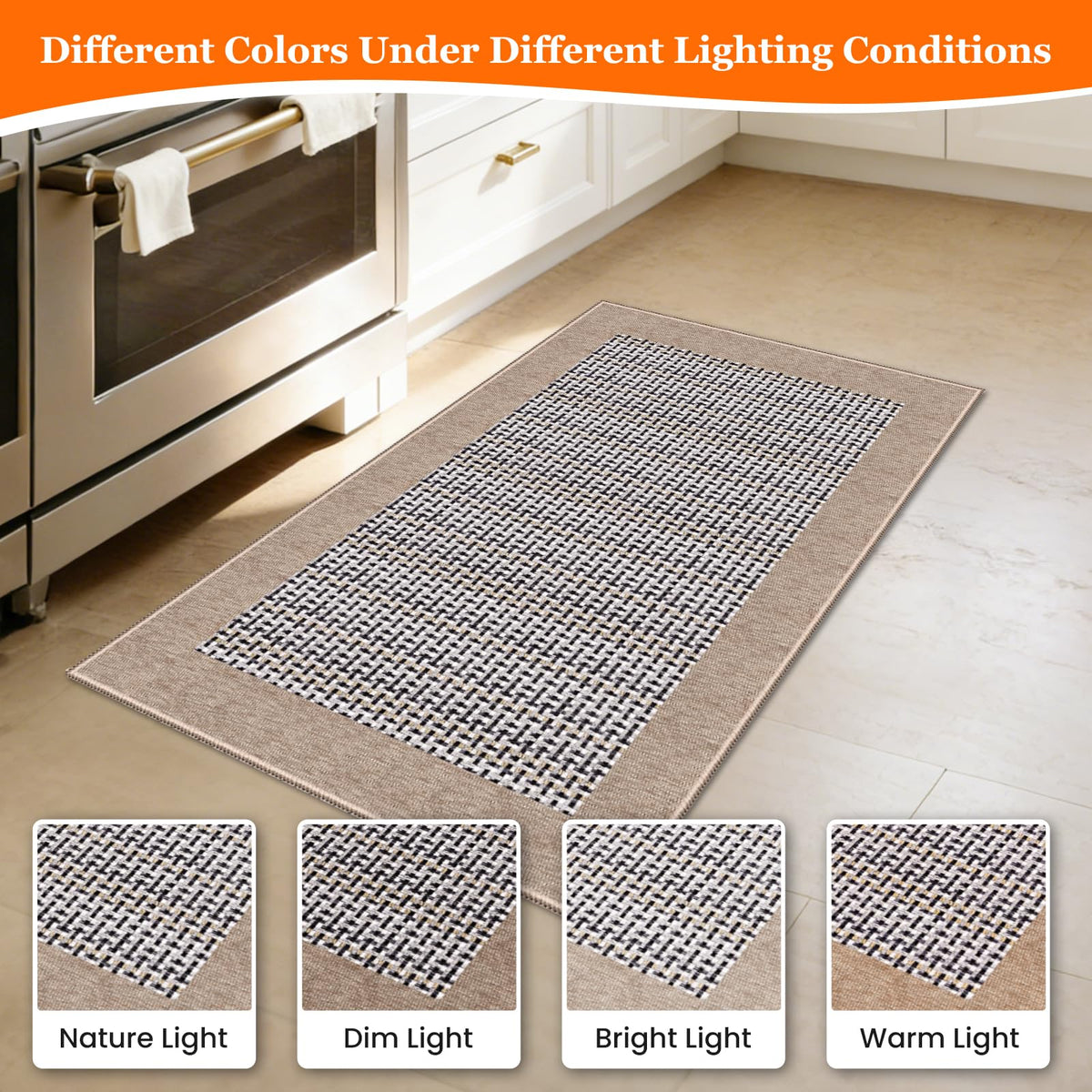 StepRite khaki rug adds decor appeal while absorbing moisture