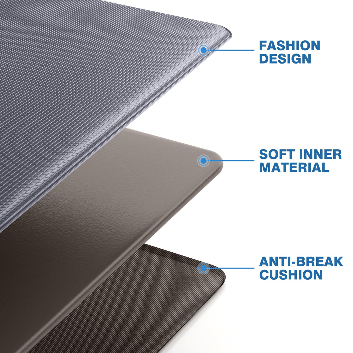 StepRite kitchen mat durable material maintains shape and support over time.