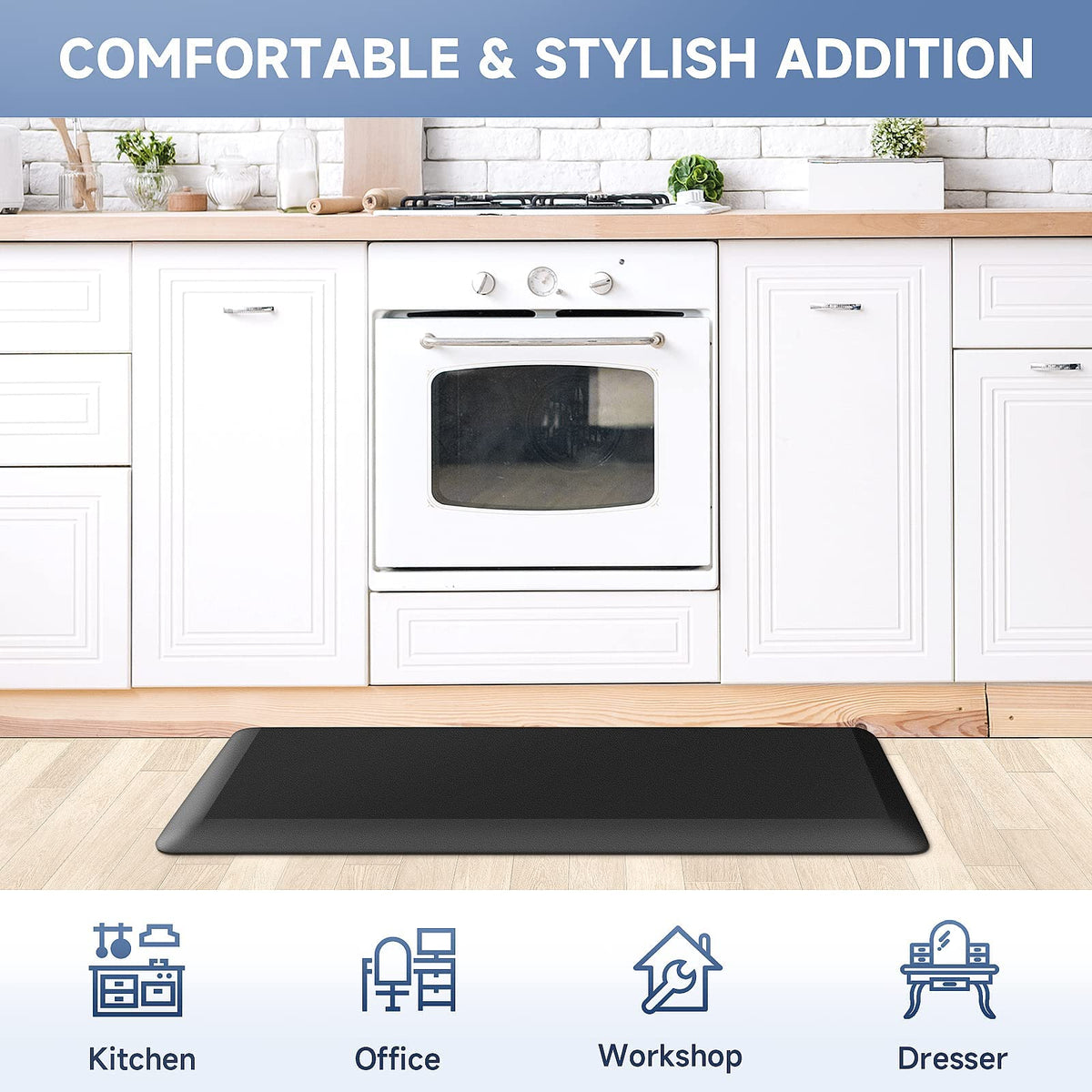 StepRite kitchen mat in use in a bustling kitchen or workspace.