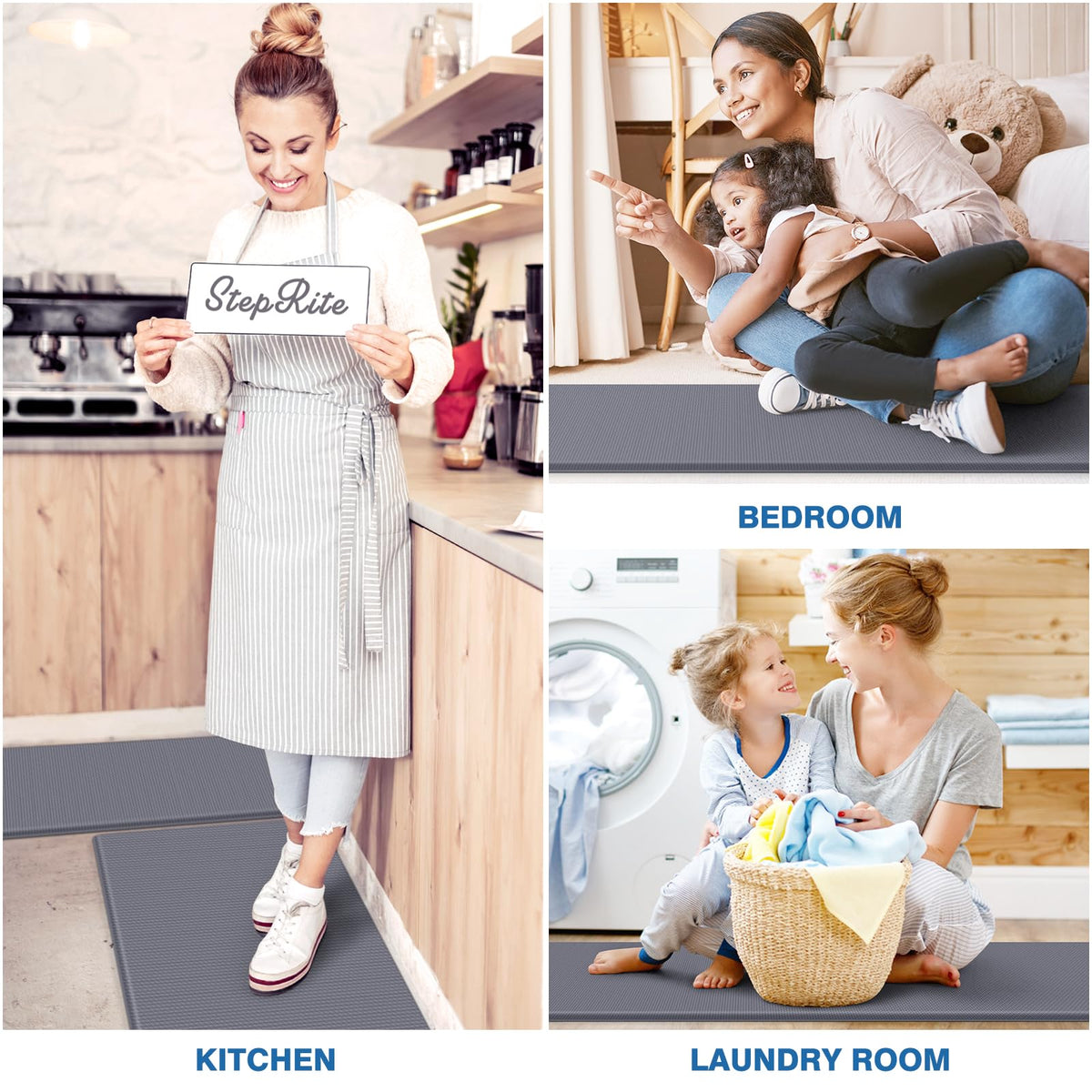StepRite kitchen mat versatile for kitchen, laundry, office, or doorway.