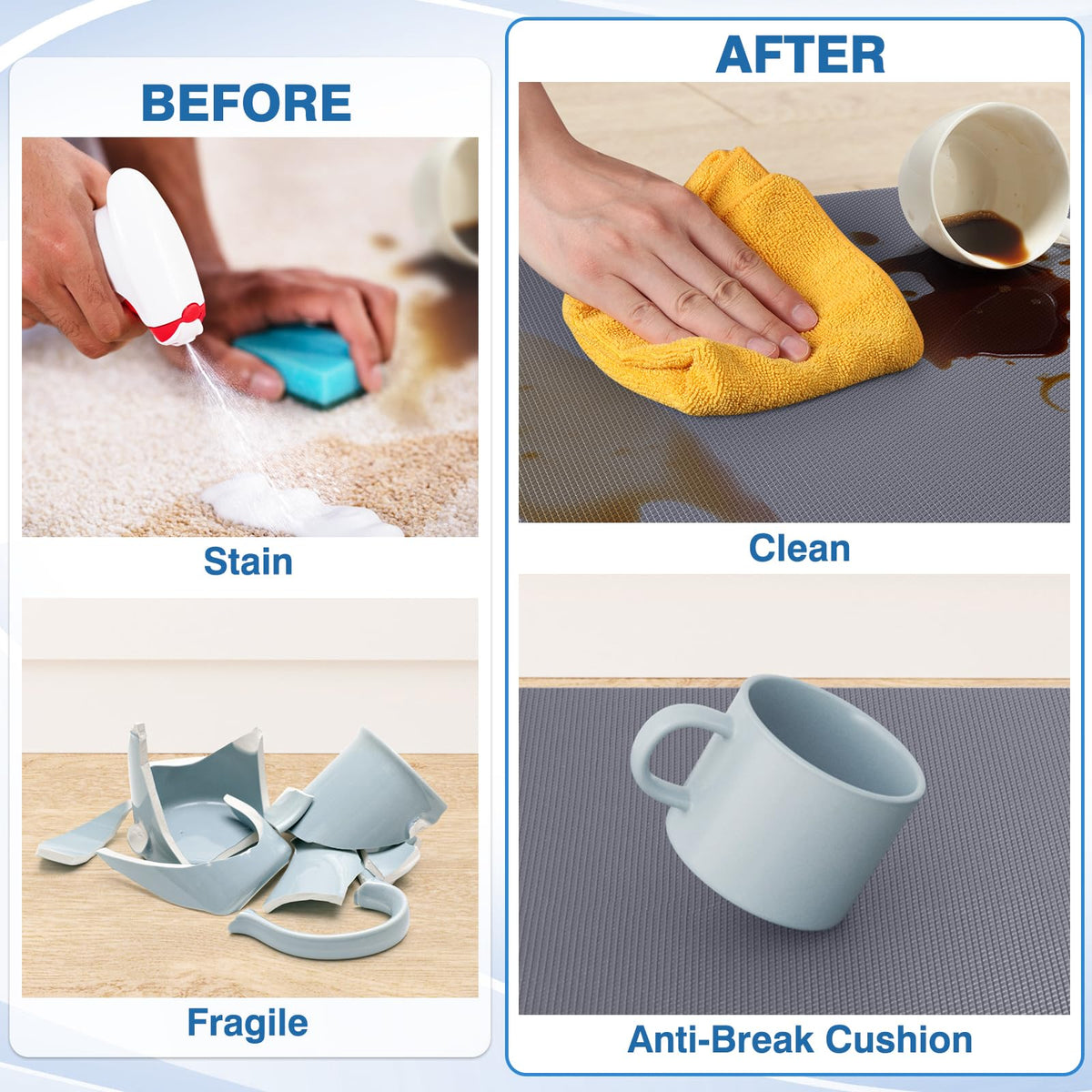 StepRite kitchen mat waterproof design protects floors from liquids.