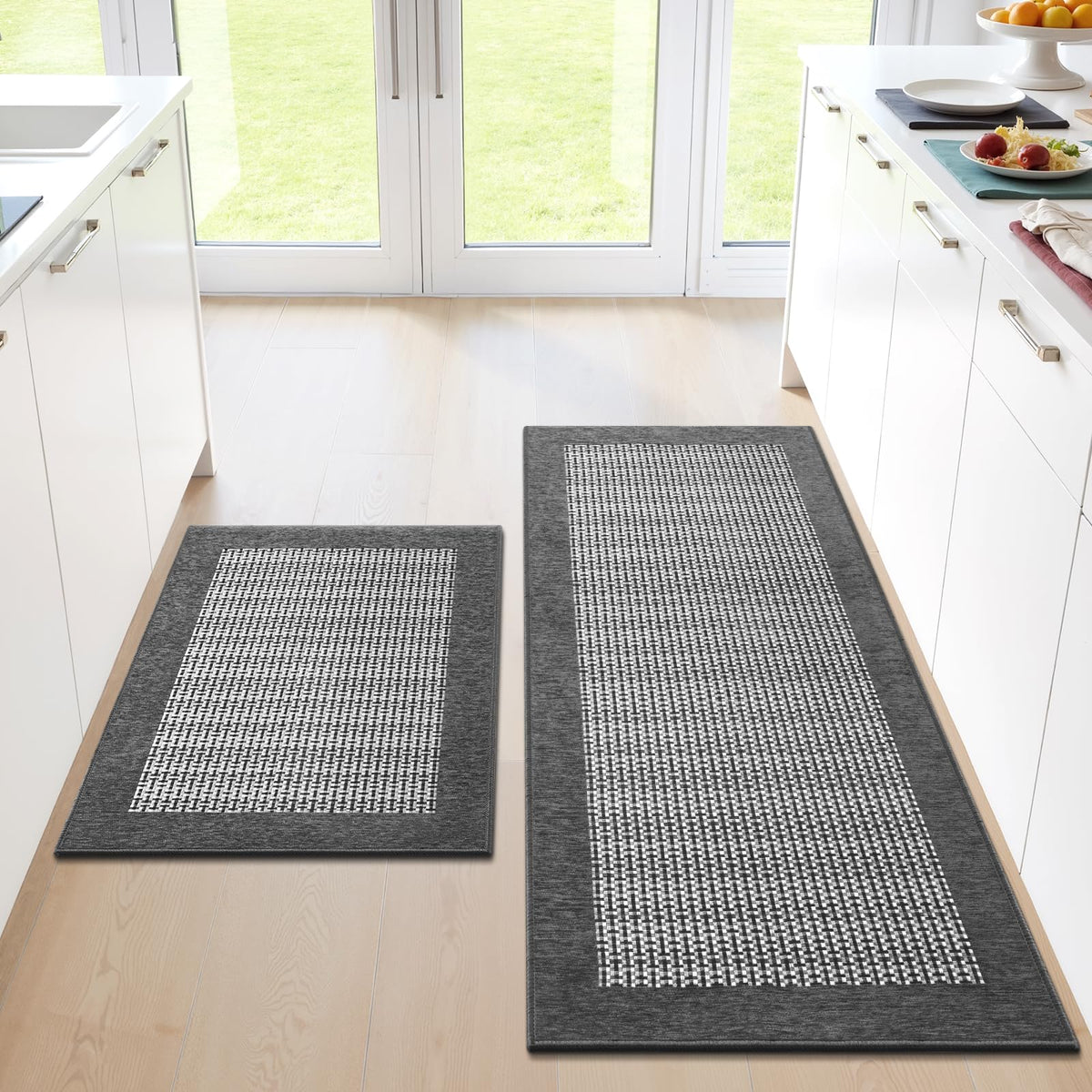 StepRite non-slip kitchen mats with rubber backing on tile floors, stable and safe.