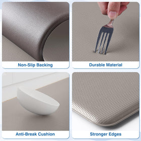StepRite non-slip backing keeps mats secure on various floors.