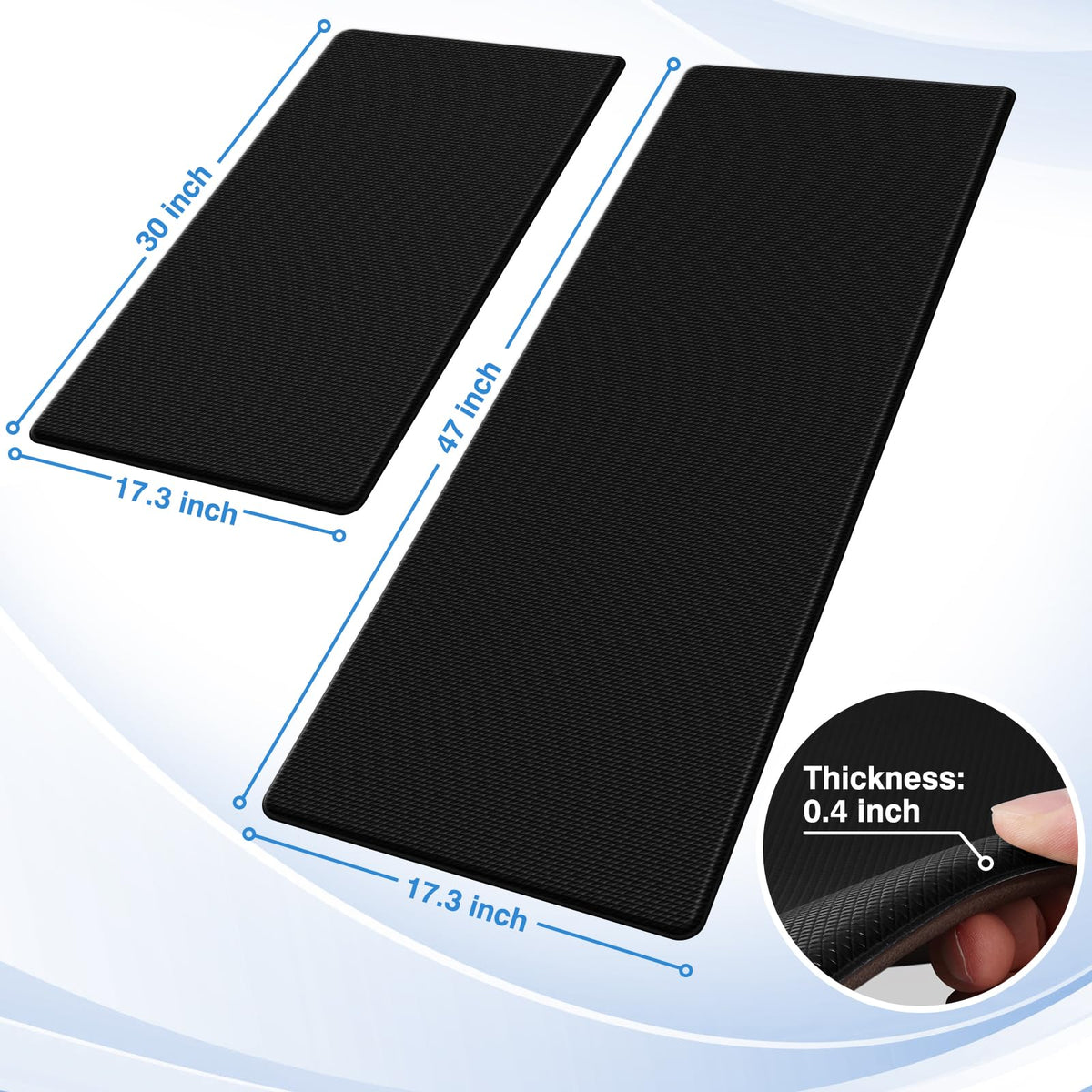 StepRite mat with non-slip backing for secure placement on kitchen floors