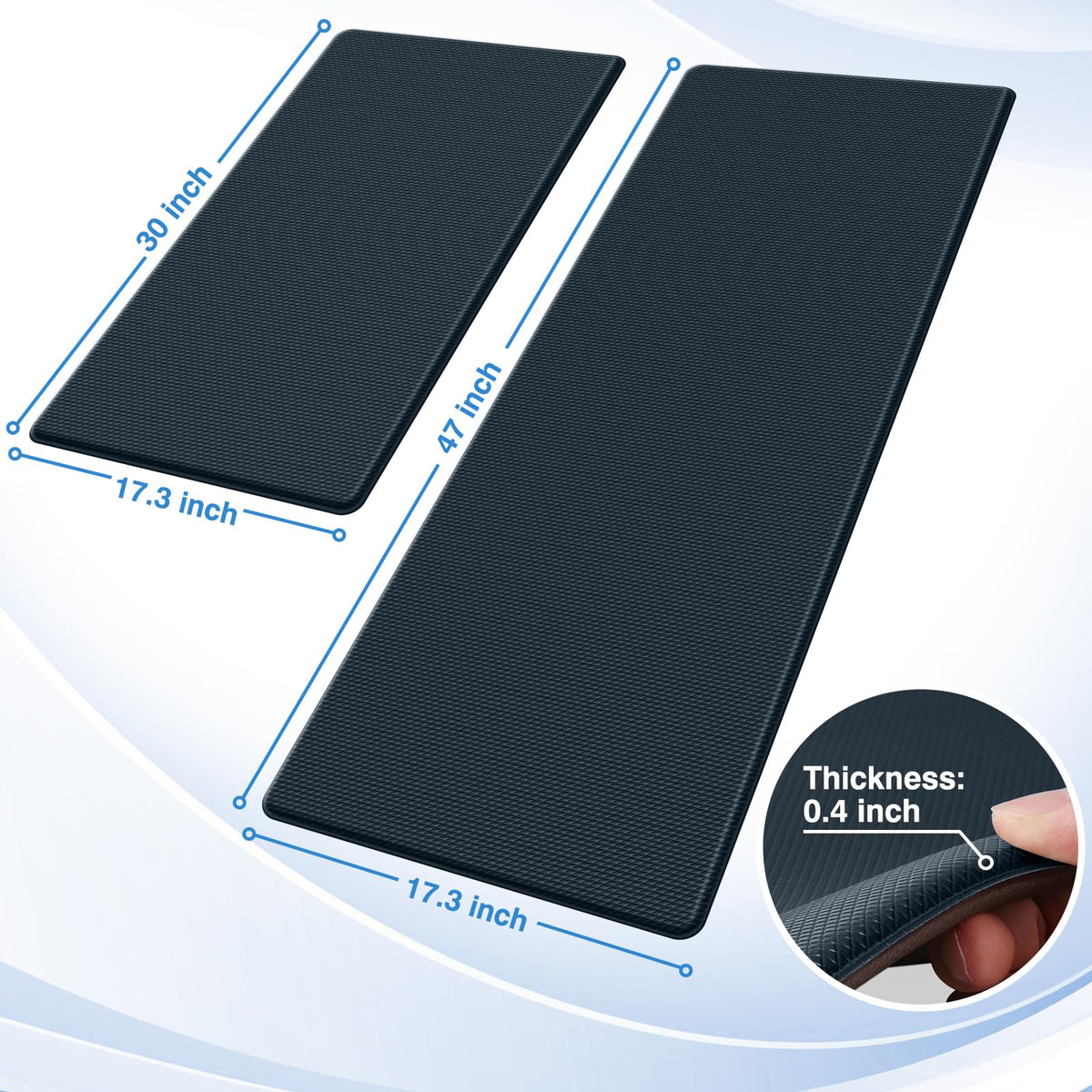 StepRite Kitchen Mats feature non-slip backing to stay in place on dry floors.