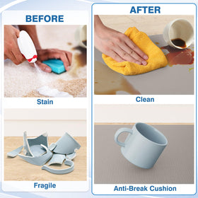StepRite stain-resistant texture cleans easily after spills.