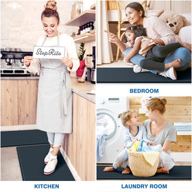 StepRite non-slip kitchen rugs reduce fatigue during kitchen tasks.