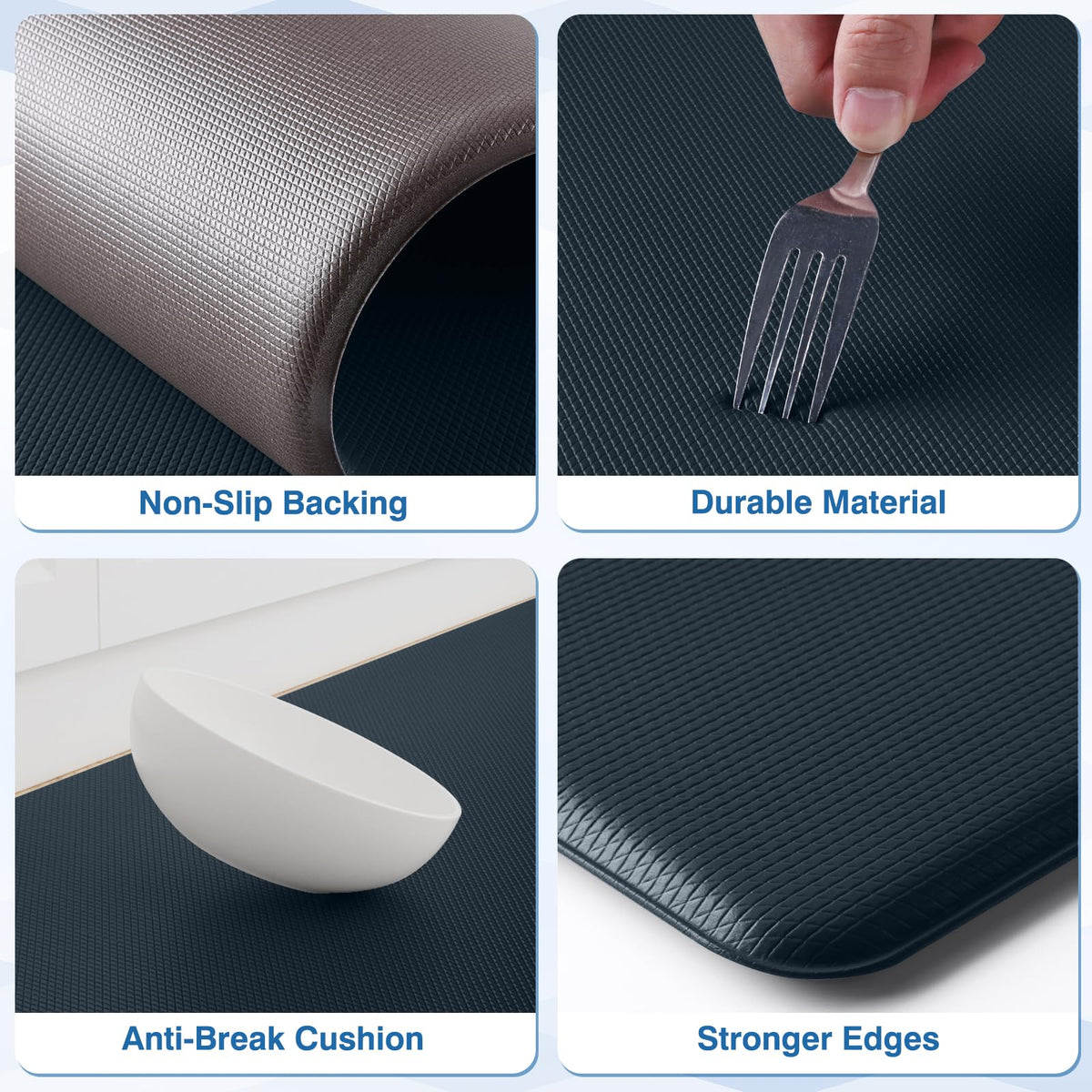 StepRite Kitchen Mats are waterproof and easy to wipe clean from spills.