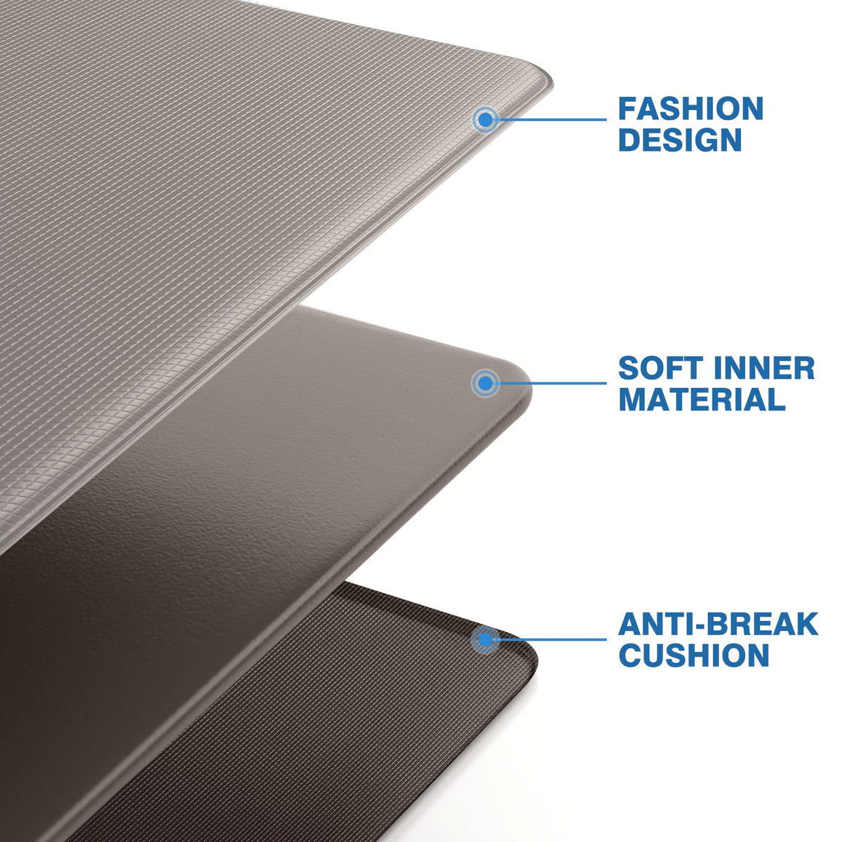 StepRite waterproof material resists spills and cleans quickly.