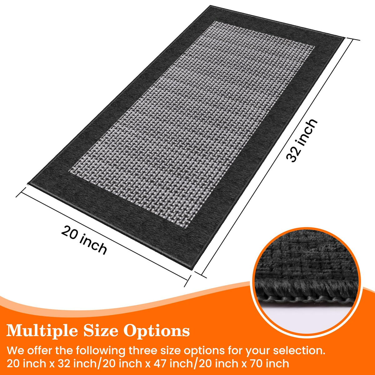 StepRite kitchen rug non-slip back keeps it steady on tile and hardwood