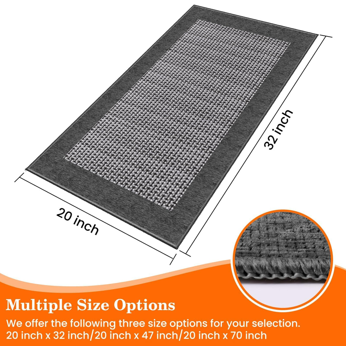 StepRite Kitchen Rug gray decor blends with any kitchen style.