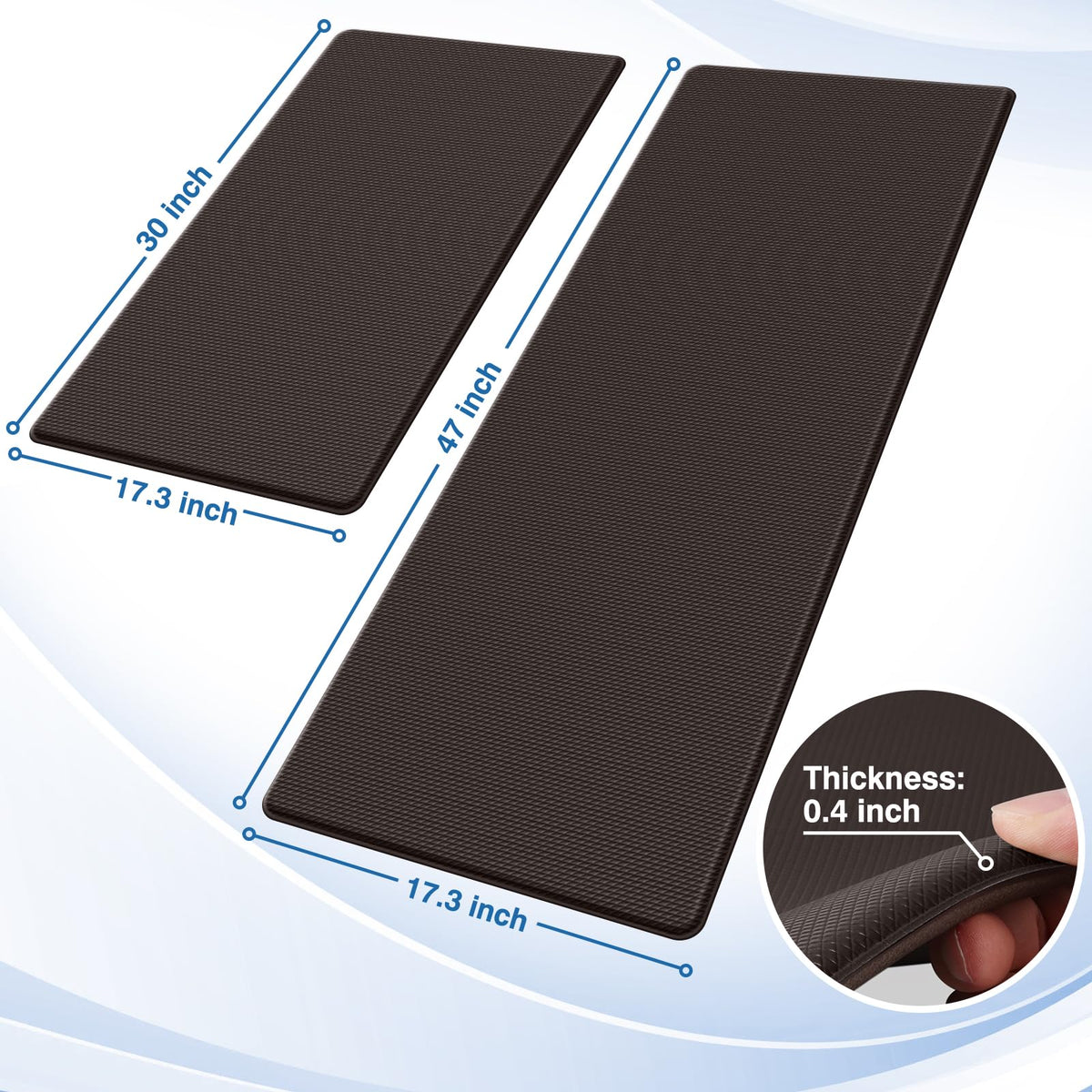 StepRite kitchen rugs non-slip backing for secure placement on various floors.